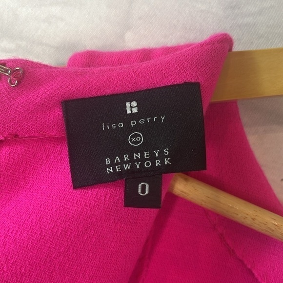 Lisa Perry Barney’s New York 100% Wool Sweater Shift Dress Size 0 Pink & Green - Picture 11 of 13